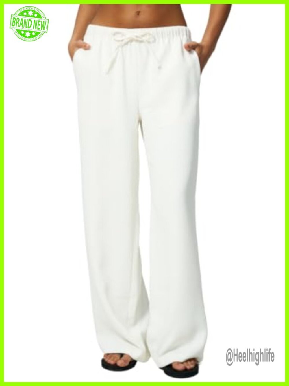 Wide Leg Palazzo Pants Wrinkle Resistant Flowy Drape Trousers High Rise
